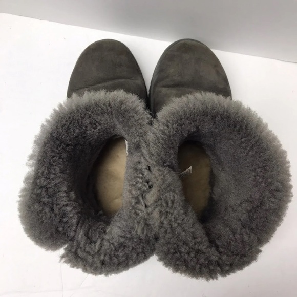 UGG Australia Women’s 8 Gray Mini Bailey Bow II 1005062 Ankle Winter Snow Boots - Picture 5 of 11